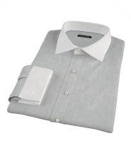 Light Gray Herringbone Custom Dress Shirt 