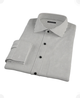 Black University Stripe Pinpoint Custom Dress Shirt 
