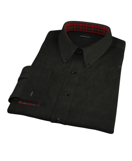 Black Broadcloth Men's Dress Shirt 