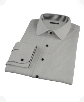 Charcoal End-on-End Fitted Dress Shirt 