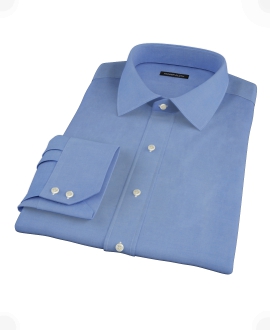 French Blue Pinpoint Fitted Dress Shirt 