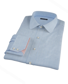 Light Blue Herringbone Custom Dress Shirt 