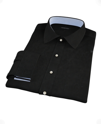 Black 100s Broadcloth Custom Dress Shirt 