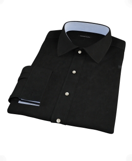 Black 100s Broadcloth Custom Dress Shirt 