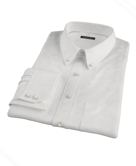 Thomas Mason White Twill Fitted Dress Shirt 