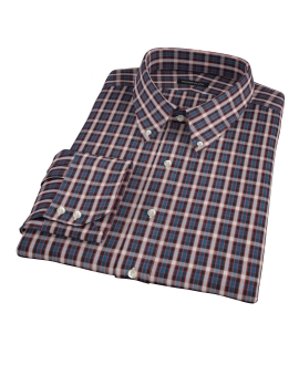 Mandarin Ocean Plaid Men's Dress Shirt 