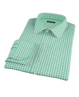 Light Green Gingham Custom Dress Shirt 