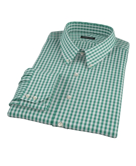 Veridian Green Gingham Fitted Dress Shirt 