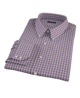 Violet Plaid Oxford Cloth Custom Dress Shirt 