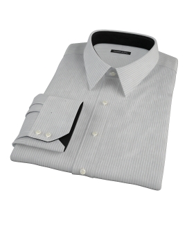 Charcoal End-on-End Stripe Men's Dress Shirt 