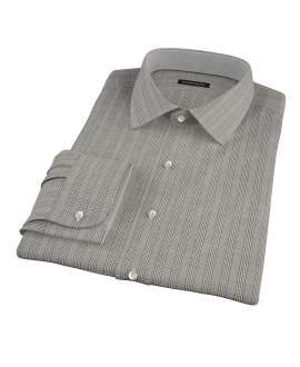 Black Glen Plaid Fitted Dress Shirt 