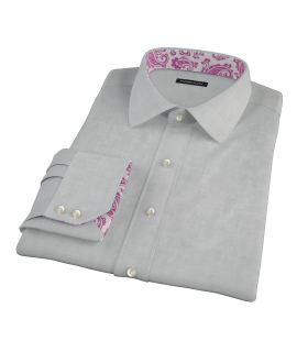 Light Gray Herringbone Men's Dress Shirt 