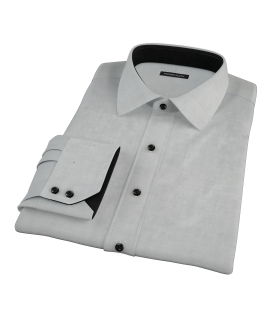 Light Gray Herringbone Fitted Dress Shirt 