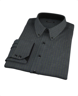 Green Plaid Check Custom Dress Shirt 
