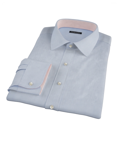 Light Blue Fine Stripe Fitted Dress Shirt 