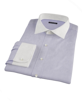 Albini Purple Superfine Stripe Custom Dress Shirt 