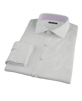 Fine Navy Stripe Twill Fitted Dress Shirt 