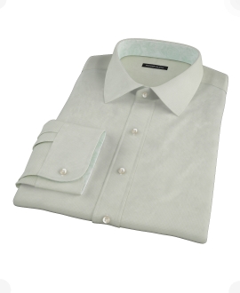 Soft Green Basketweave Custom Dress Shirt 