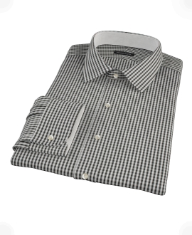 Small Black Gingham Men's Dress Shirt 
