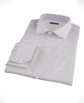 Japanese Lavender Mini Grid Fitted Dress Shirt 