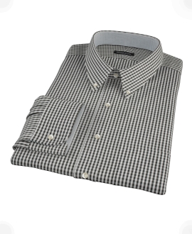 Small Black Gingham Men's Dress Shirt 