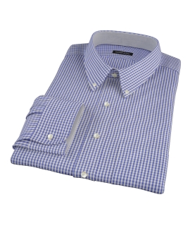 Small Blue 100s Gingham Custom Dress Shirt 
