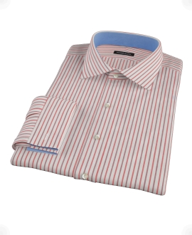 Wine Double Stripe Men's Dress Shirt 