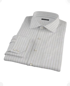 Charcoal Blue Stripe Fitted Dress Shirt 