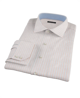 Blue and Red Stripe Men's Dress Shirt 