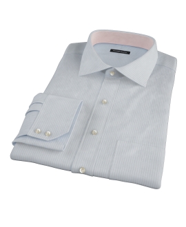 Light Blue Gray Stripe Custom Dress Shirt 