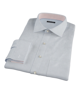 Light Blue Gray Stripe Custom Dress Shirt 