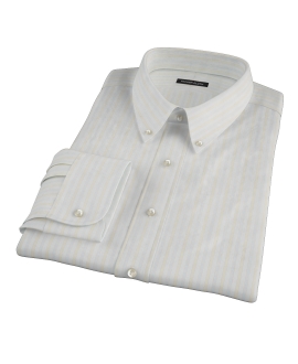 Blue and Yellow Stripe Men's Dress Shirt 