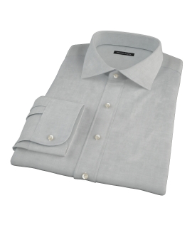 Light Gray Herringbone Custom Dress Shirt 