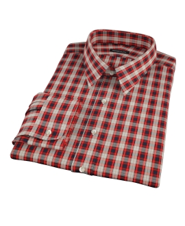 Mandarin Orange Plaid Custom Dress Shirt 