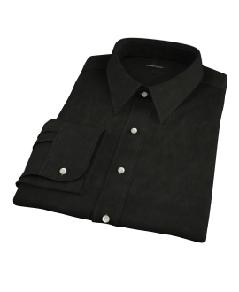 Black Broadcloth Men's Dress Shirt 