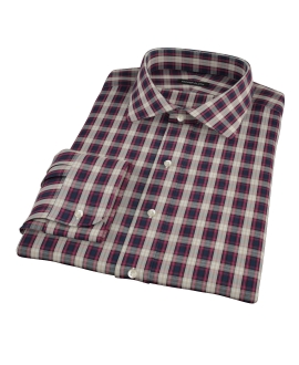 Mulberry Gold Plaid Fitted Dress Shirt 
