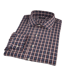 Mandarin Ocean Plaid Men's Dress Shirt 