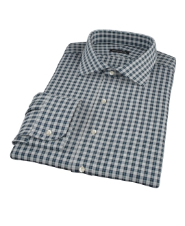 Sullivan Street Turquoise Plaid Custom Dress Shirt 