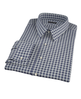Sullivan Street Blue Plaid Fitted Dress Shirt 