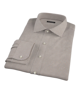 Brown Houndstooth Custom Dress Shirt 