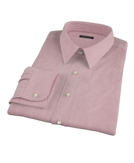 100s Red University Stripe Men's Dress Shirt 