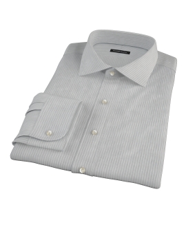 Charcoal End-on-End Stripe Custom Dress Shirt 