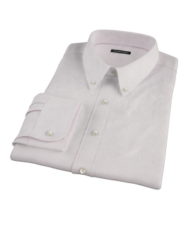 Pale Pink End-on-End Stripe Fitted Dress Shirt 