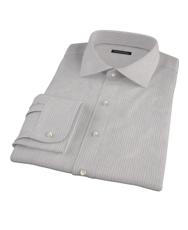 Clove Brown End-on-End Stripe Custom Dress Shirt 