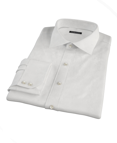 White Royal Dobby Fitted Dress Shirt 