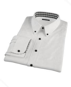 White Pinpoint Custom Dress Shirt 