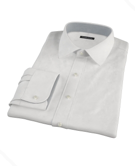 Albini White Broadcloth Men's Dress Shirt 