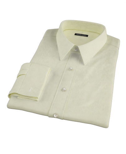 Yellow End-on-End Stripe Men's Dress Shirt 