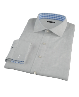 Light Gray Herringbone Men's Dress Shirt 