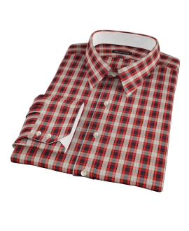 Mandarin Orange Plaid Men's Dress Shirt 